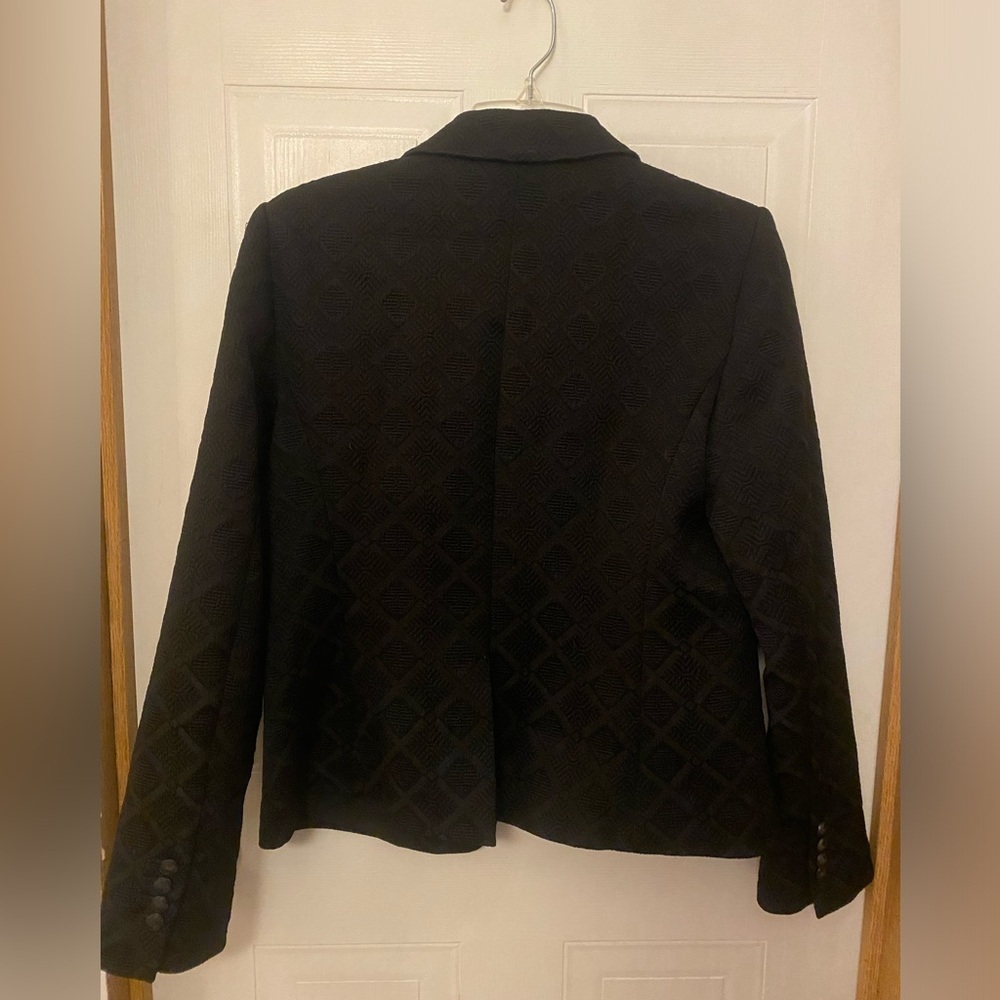 Ann Taylor Black Textured Diamond-Pattern Blazer - Picture 4 of 6